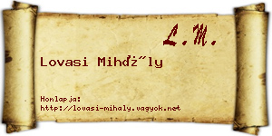 Lovasi Mihály névjegykártya